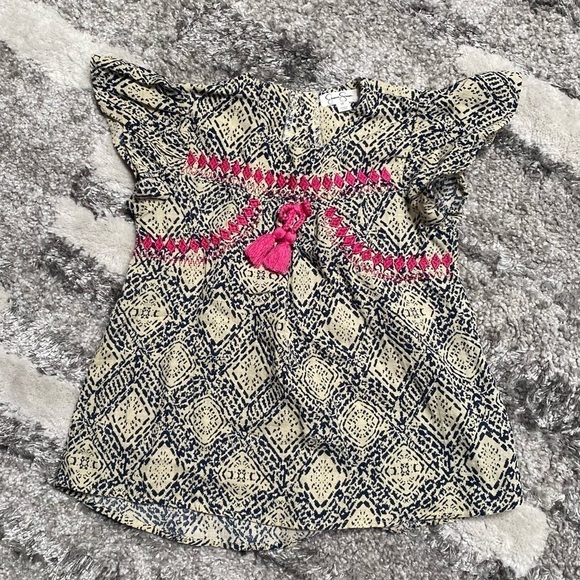 Girls Jessica Simpson tribal print flutter sleeve blouse size 5T - Picture 1 of 5